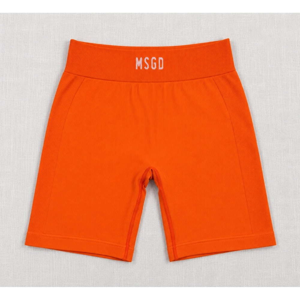 Missguided MSGD Orange Seamless Biker Shorts High Waisted Athletic Women Size L